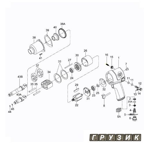 Ремкомплект гайковерта 33411-050 рамка молотка 33411-B34 King Tony