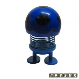 Сувенир Мячик на пружинке на панель автомобиля синий