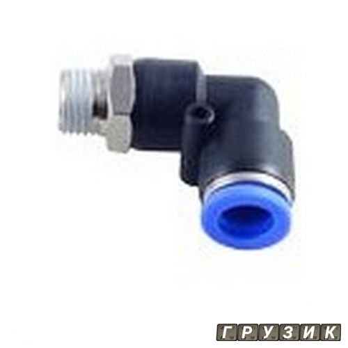 Фитинг угловой для пластиковых трубок 10 мм с наружной резьбой 1/4 RF-SPL10-02 Rock Force