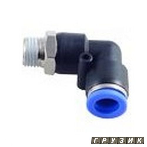 Фитинг угловой для пластиковых трубок 6 мм с наружной резьбой 1/8 RF-SPL06-01 Rock Force