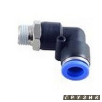 Фитинг угловой для пластиковых трубок 4 мм с наружной резьбой 1/4 RF-SPL04-02 Rock Force