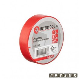 Лента изоляционная 0.15 мм х 17 мм х 15 м красная IT-0040 Intertool