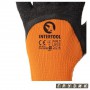 Перчатка оранжевая вязанная акриловая утепленная покрытая черным морщинистым латексом 10 SP-0116 Intertool