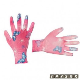 Перчатки садовые с полиуретановым покрытием 8 розовые SP-0162 Intertool