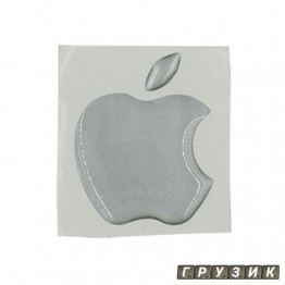 Эмблема силиконовая Apple серебро 4 см х 5 см