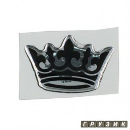 Эмблема силиконовая Корона черная с серебром 5 см х 4 см