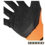 Перчатка трикотажная синтетическая оранжевая покрыта черным рифленым латексом 8 SP-0118 Intertool