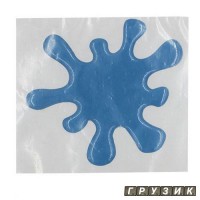 Эмблема силиконовая Клякса синяя 8 см х 8 см