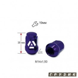 Гайка колесная A801448PP(13735) M14х1,5х35мм Конус Закрытая Фиолетовый Хром Ключ 19