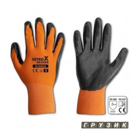 Перчатки защитные Nitrox Orange нитрил размер 9 RWNO9 Bradas