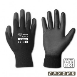 Перчатки защитные Pure Black полиуретан размер 10 RWPBC10 Bradas