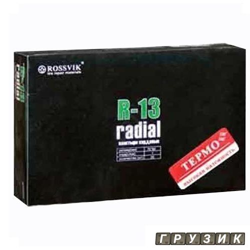Радиальный пластырь R 13 термо 75 х 90 мм 1 слой корда Россвик Rossvik