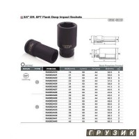 Головка торцевая 3/4 19 мм ударная длинная 6-гранная KABE2419 Toptul