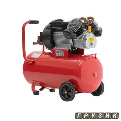 Компрессор 50л 8атм 420л/мин 220В PT-0007 Intertool 3кВт 4HP 2 цилиндра