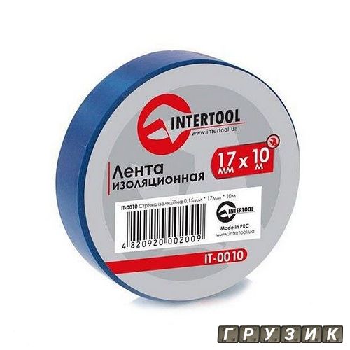 Лента изоляционная 0.15 мм х 17 мм х 10 м синяя IT-0010 Intertool