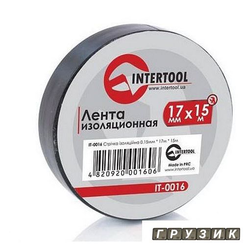 Лента изоляционная 0.15 mm х 17 mm х 15 m черная IT-0016 Intertool