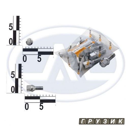 Болт М12х24 шаг 1,5 колеса цинк конусный под ключ 17 10 штук 18510 Walline