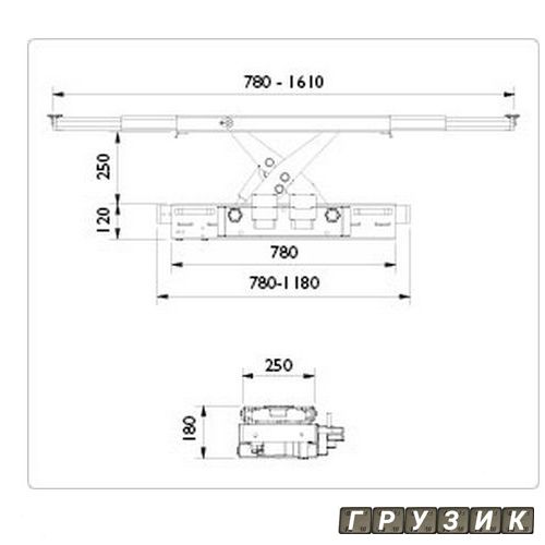 Траверса гидравлическая с ручным приводом 2т SD20L AC Hydraulic