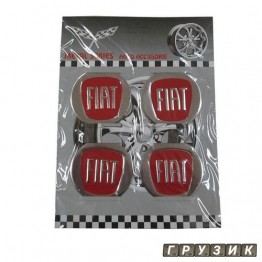 Эмблемы на колпаки Fiat красный 4 шт в комплекте цена за комплект